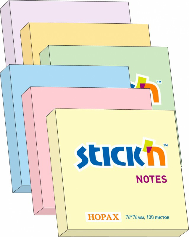Блок самоклеящийся бумажный Stick`n 21403 76x76мм 100лист. 70г/м2 пастель сиреневый