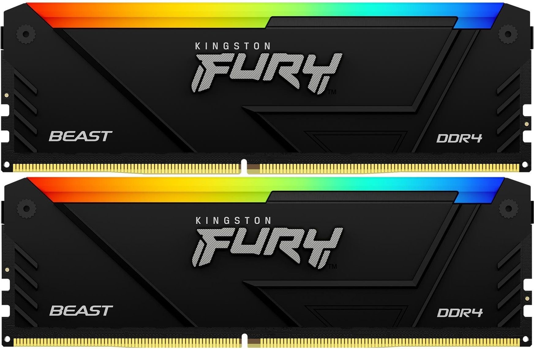 Память DDR4 2x32GB 3600MHz Kingston KF436C18BB2AK2/64 Fury Beast Black RGB RTL Gaming PC4-28800 CL18 DIMM 288-pin 1.35В dual rank с радиатором Ret