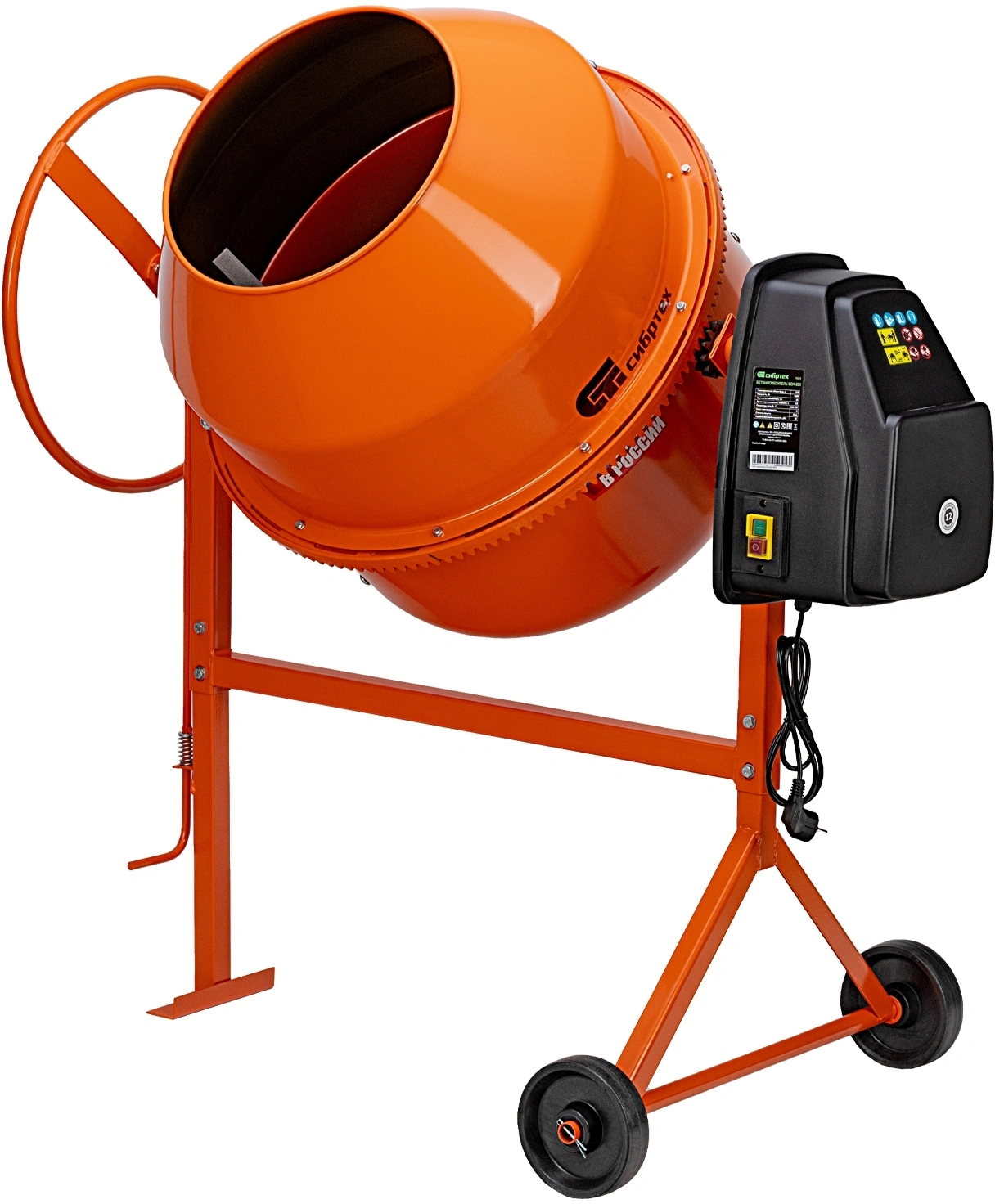 Бетономешалка Сибртех БСН-220 электрич. бар.:220л г.р.:110л 1000Вт (95515)