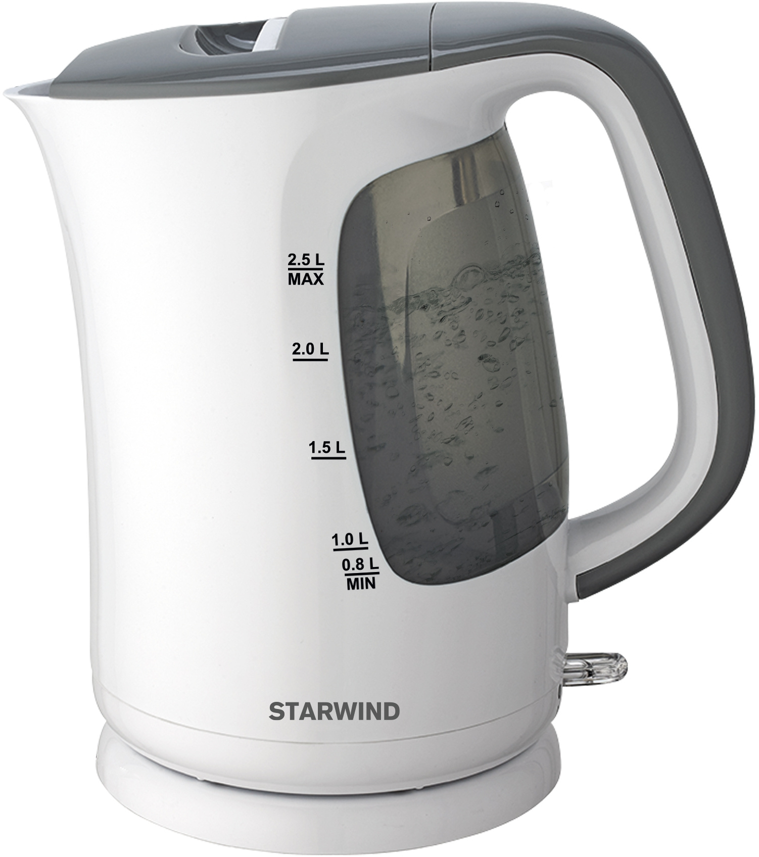 Чайник электрический Starwind SKG3025 2.5л. 2200Вт белый/серый корпус: пластик