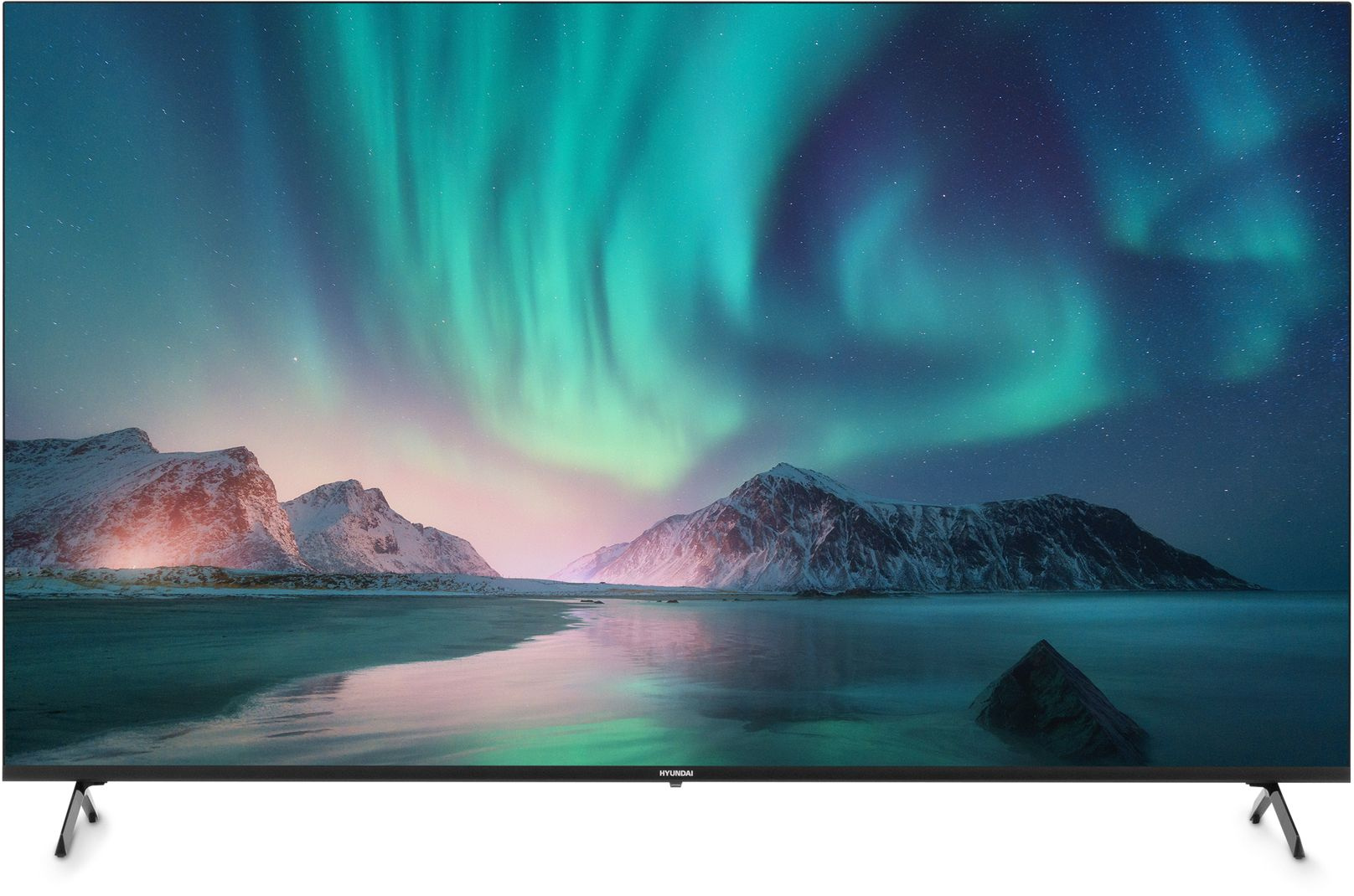 Телевизор LED Hyundai 65" H-LED65BU7006 Android TV Frameless Metal черный/серебристый 4K Ultra HD 60Hz DVB-T DVB-T2 DVB-C DVB-S DVB-S2 USB WiFi Smart TV