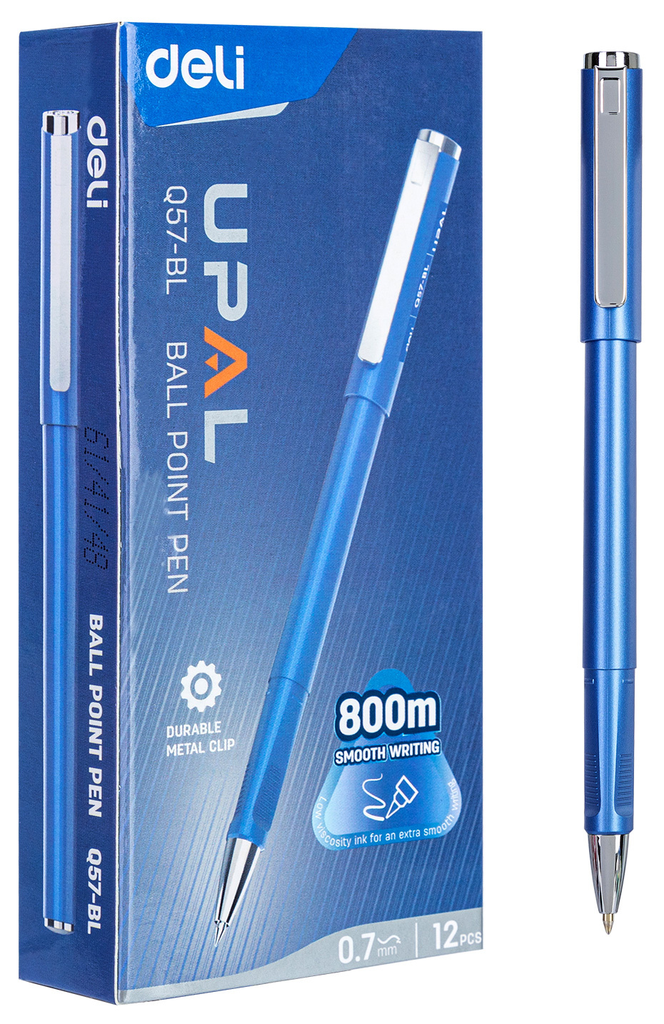 Ручка шариков. Deli Upal EQ57-BL син. черн. линия 0.7мм