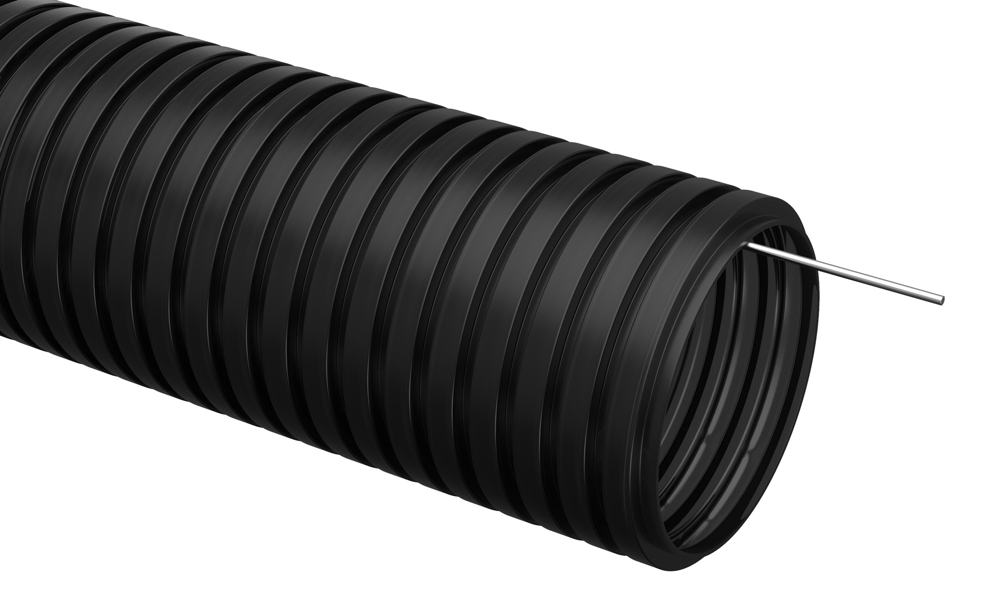 Труба гофр. гибкая П IEK CTG20-20-K02-100-1 внеш.D=20мм с протяжкой 100м чёрн.