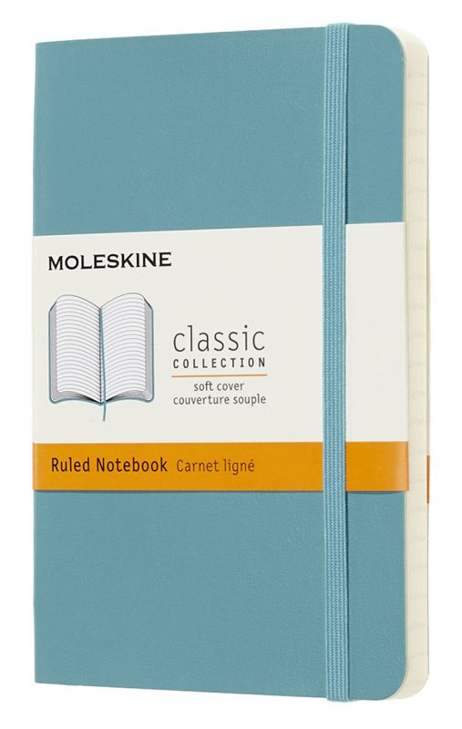 Блокнот Moleskine CLASSIC SOFT QP611B35 Pocket 90x140мм 192стр. линейка мягкая обложка голубой