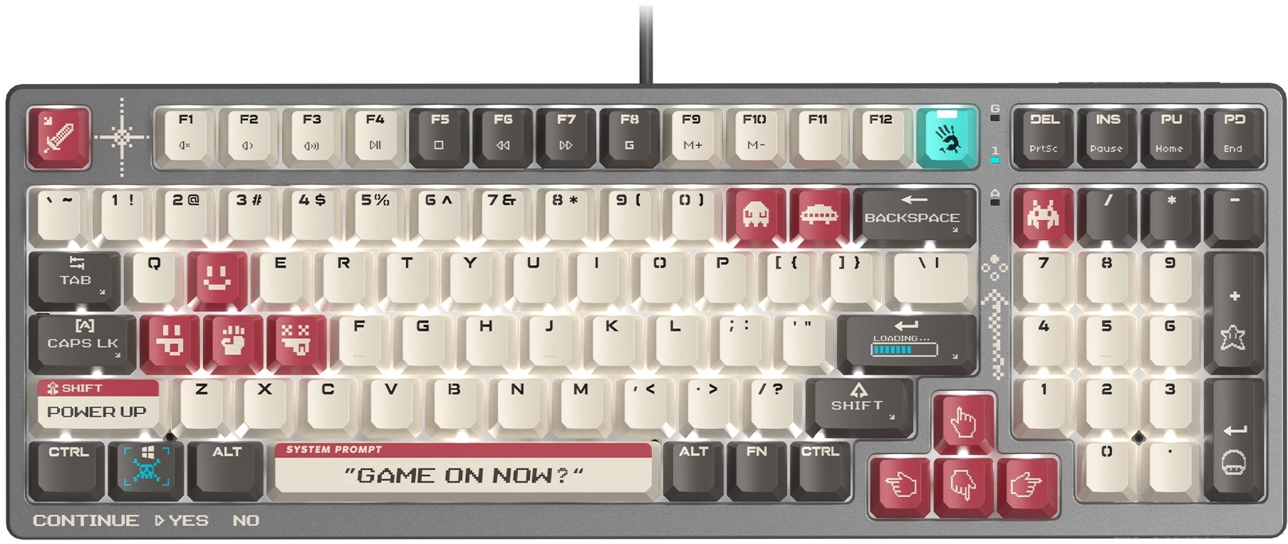 Клавиатура A4Tech S98 Pixels механическая серый/бежевый USB for gamer LED (S98) кабель 1.8м