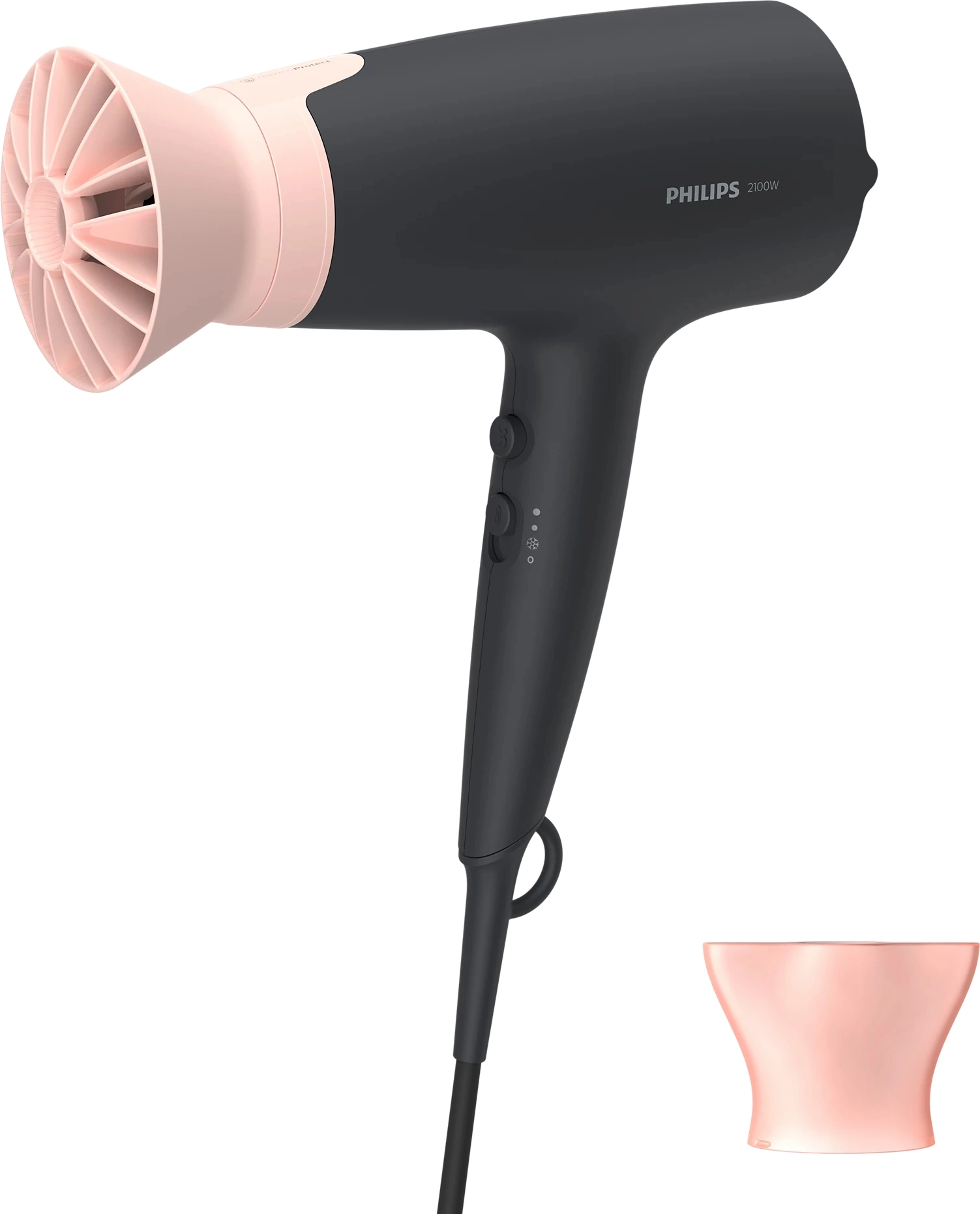 Фен Philips BHD350/10 2100Вт черный/розовый