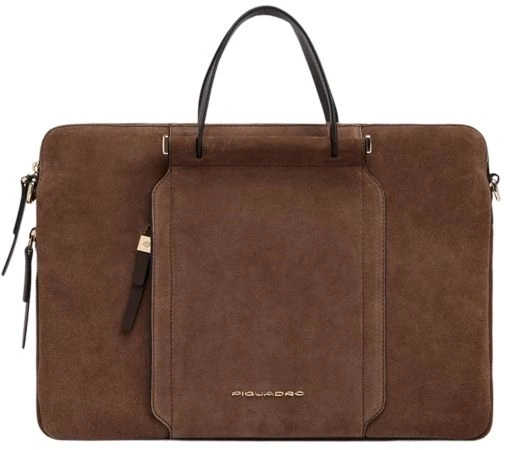 Деловая сумка женская Piquadro Circle CA6698W92/MS с отделением для ноутбука 14" коричневая натур.кожа/замша