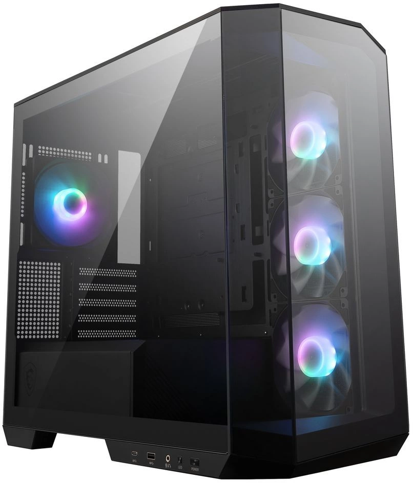 Корпус MSI MAG Pano M100R PZ черный без БП mATX 3x120mm 4x140mm 1xUSB3.1 audio CardReader AirDuct bott PSU