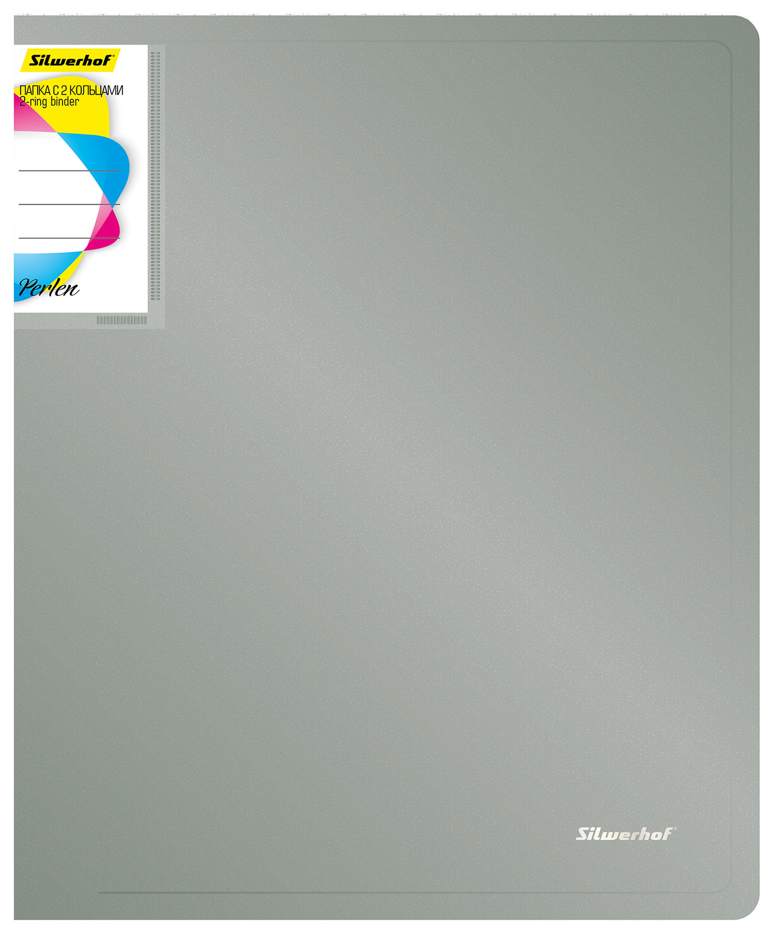 Папка на 2-х кольцах Silwerhof Perlen 271957-77 A4 1мм кор.38мм внутр. с вставкой серебристый металлик