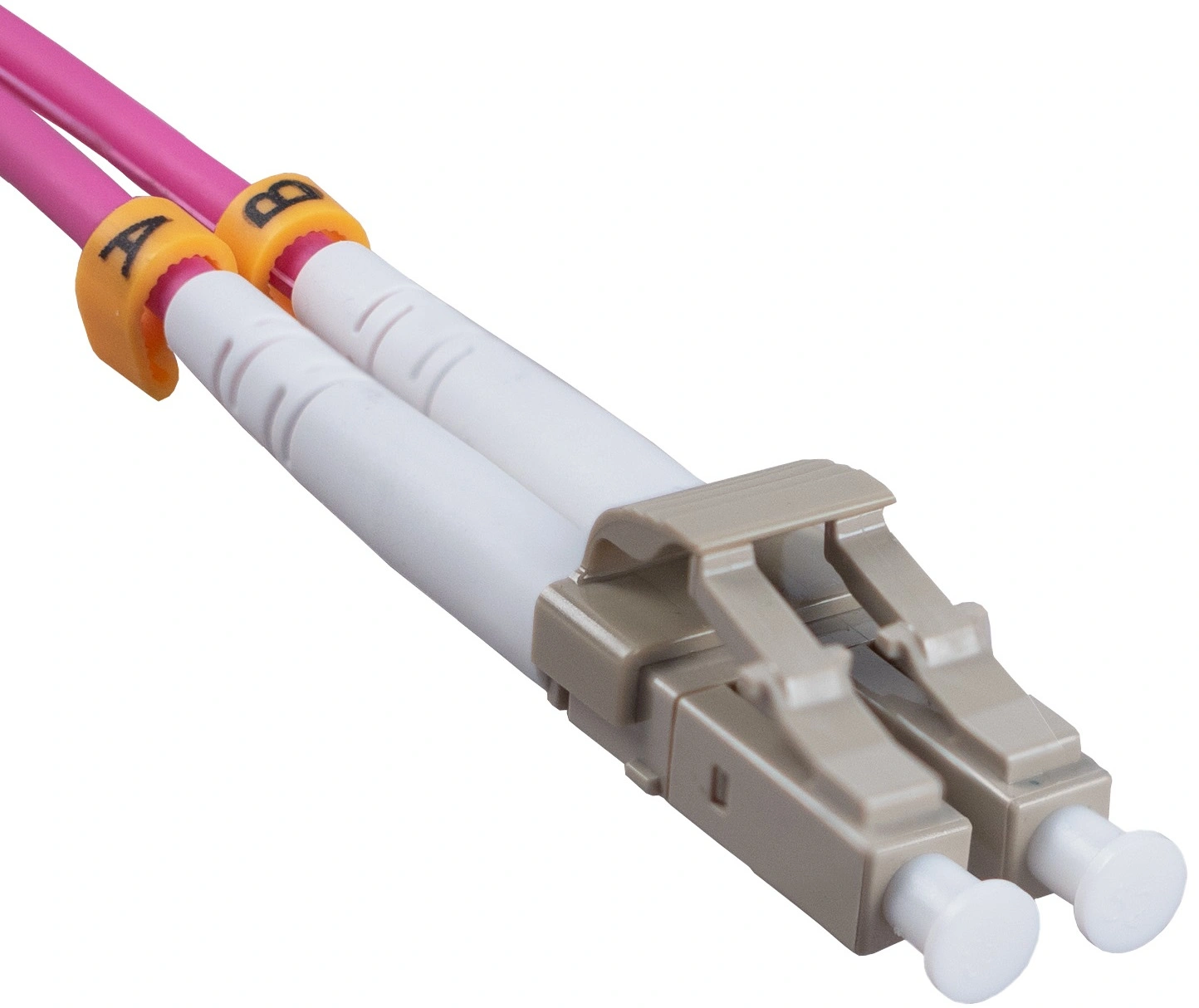 Патч-корд Cabeus FOP-50-OM4-LC-LC-5M 2x50/125 OM4 LC дуплекс-LC дуплекс 5м LSZH розовый