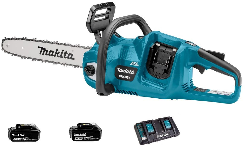 Электрическая цепная пила Makita DUC355PT2 дл.шины:14" (35cm) 2аккум. 5Ач ЗУ