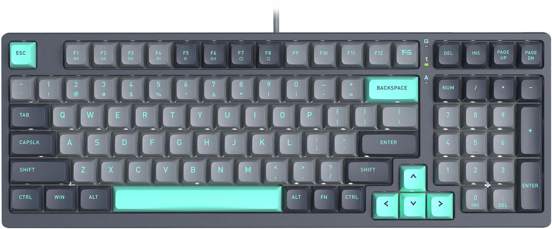 Клавиатура A4Tech FS300 механическая черный/серый USB for gamer LED (FS300 PANDA ROCK) кабель 1.8м