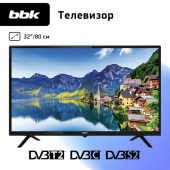 Телевизор LED BBK 32" 32LEM-1028/TS2C (B) черный HD 60Hz DVB-T DVB-T2 DVB-C DVB-S2 USB (RUS)