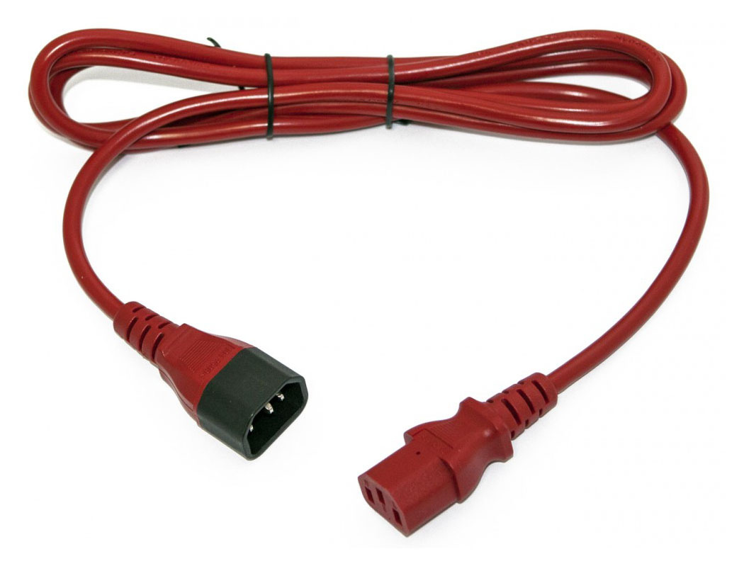 Шнур питания Hyperline PWC-IEC13-IEC14-3.0-RD C13-С14 проводник.:3x1.0мм2 3м 250В 10А (упак.:1шт) красный