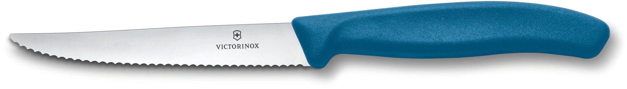 Нож кухонный Victorinox Swiss Classic 6.7232.C1 стальной универсальный для стейка/пиццы лезв.110мм серрейт. заточка синий