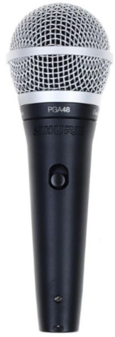 Микрофон проводной Shure PGA48-QTR-E 4.6м черный/серебристый