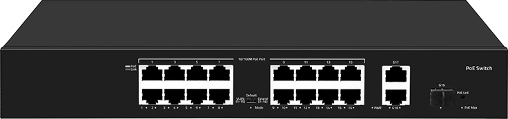 Коммутатор Falcon Eye FE-16FPG2S1 00-00330354 (L2) 16x100Мбит/с 2x1Гбит/с 1xКомбо(1000BASE-T/SFP) 16PoE 300W неуправляемый Коммутатор Falcon Eye FE-16FPG2S1 00-00330354 (L2) 16x100Мбит/с 2x1Гбит/с 1xКомбо(1000BASE-T/SFP) 16PoE 300W неуправляемый