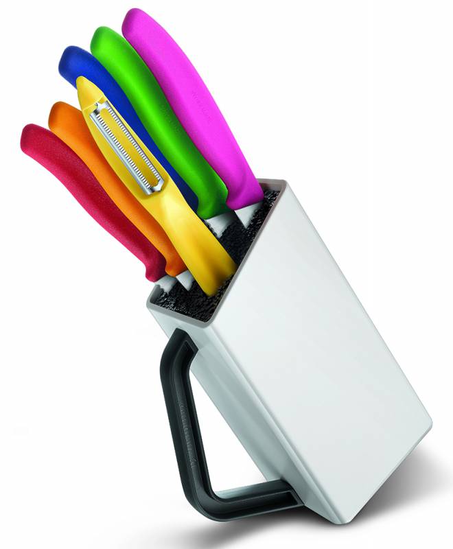 Набор ножей кухон. Victorinox 6.7127.6L14 компл.:6предм. с подставкой ассорти подар.коробка