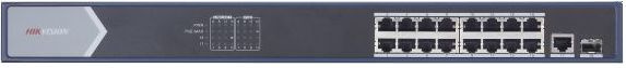 Коммутатор Hikvision DS-3E0518P-E(B) (L2) 17x1Гбит/с 1SFP 16PoE 16PoE+ 230W неуправляемый