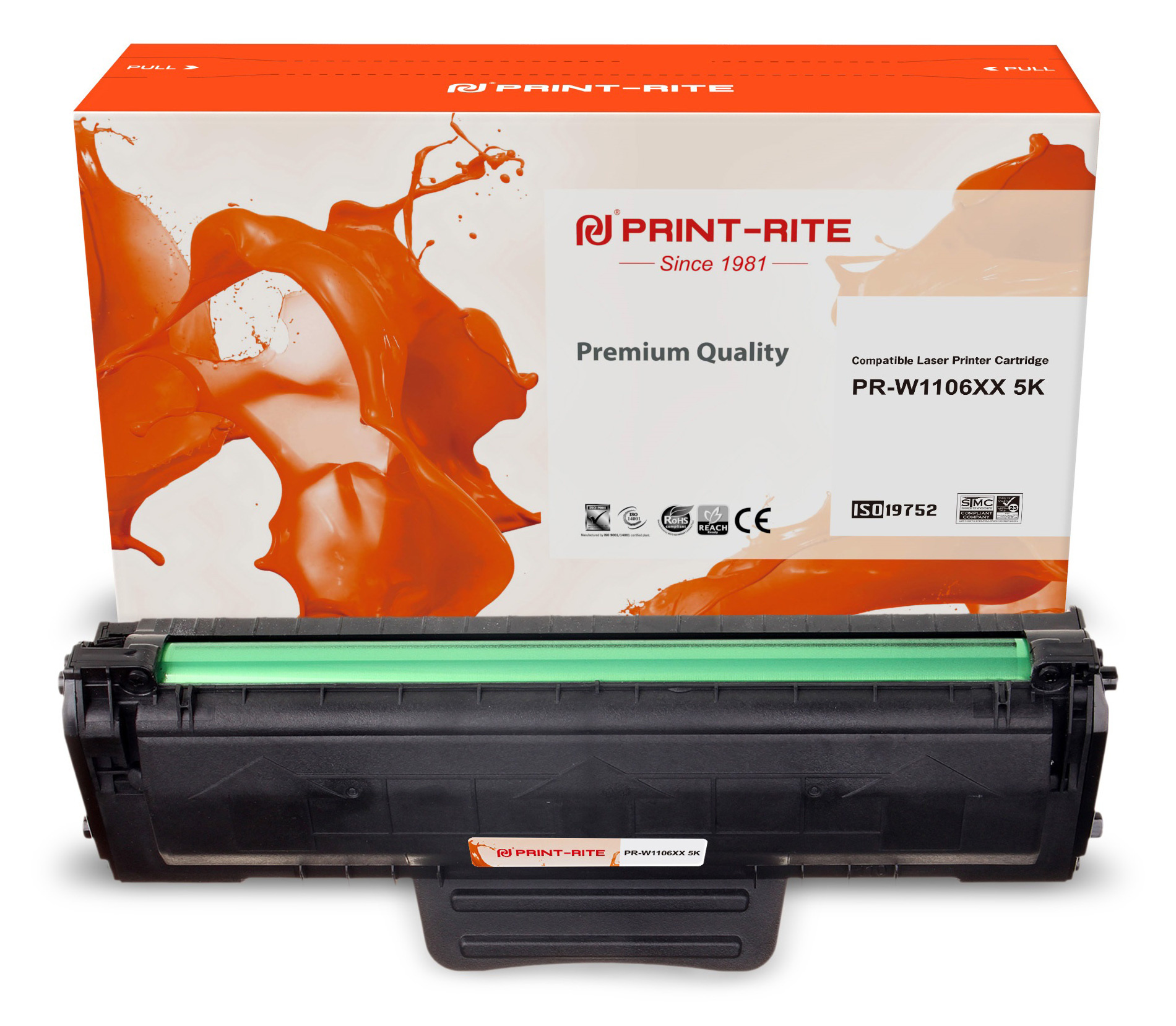 Картридж лазерный Print-Rite TFHAUUBPU1J PR-W1106XX W1106XX черный (5000стр.) для HP Laser 107a/107r/107w/135a MFP/135r MFP/135w MFP/137fnw MFP