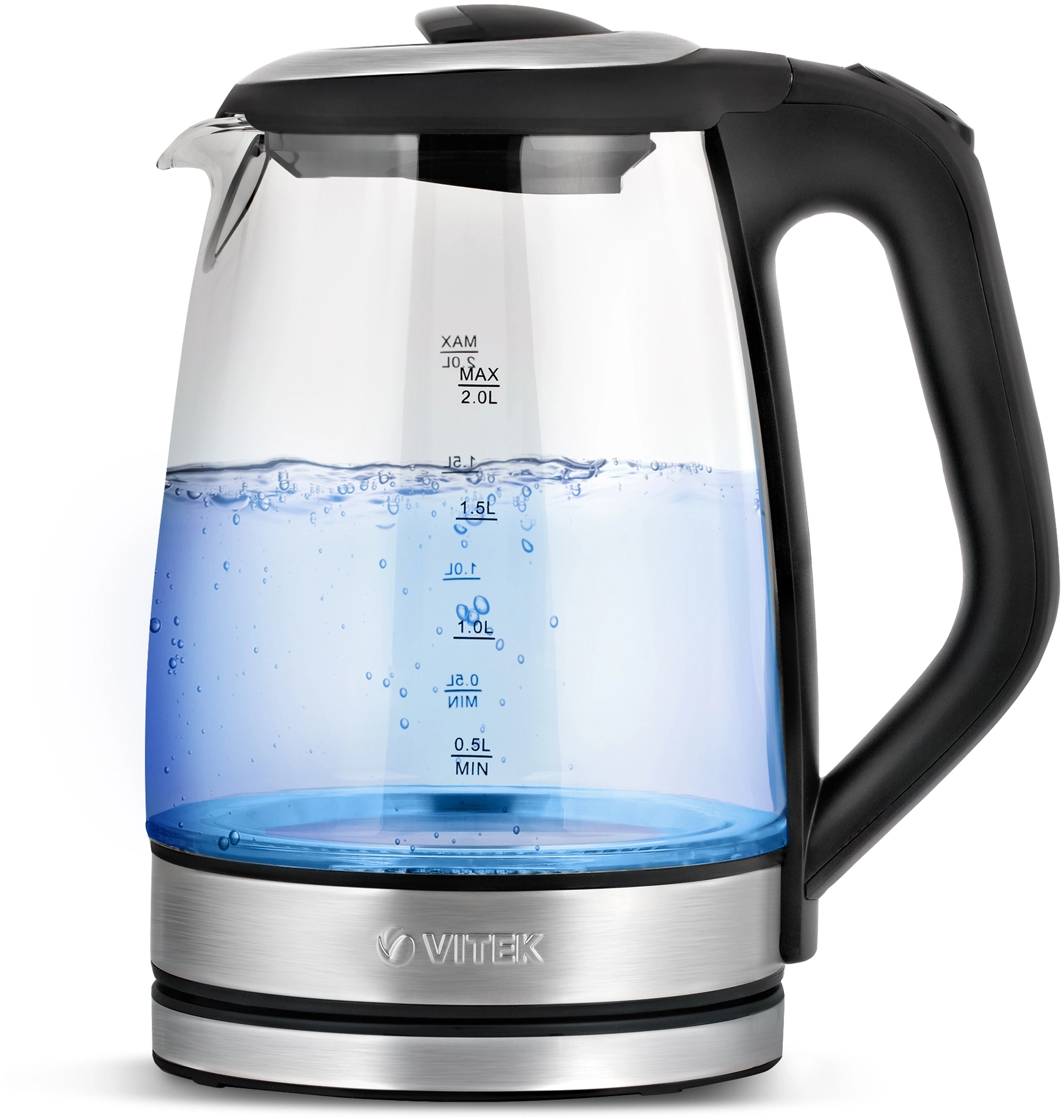 Чайник электрический Vitek VT-8800 2л. 2200Вт черный корпус: стекло