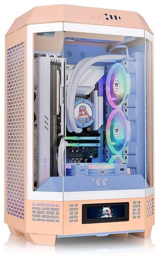 Корпус Thermaltake The Tower 300 Peach Fuzz розовый без БП mATX 8x120mm 6x140mm 2xUSB3.0 audio bott PSU