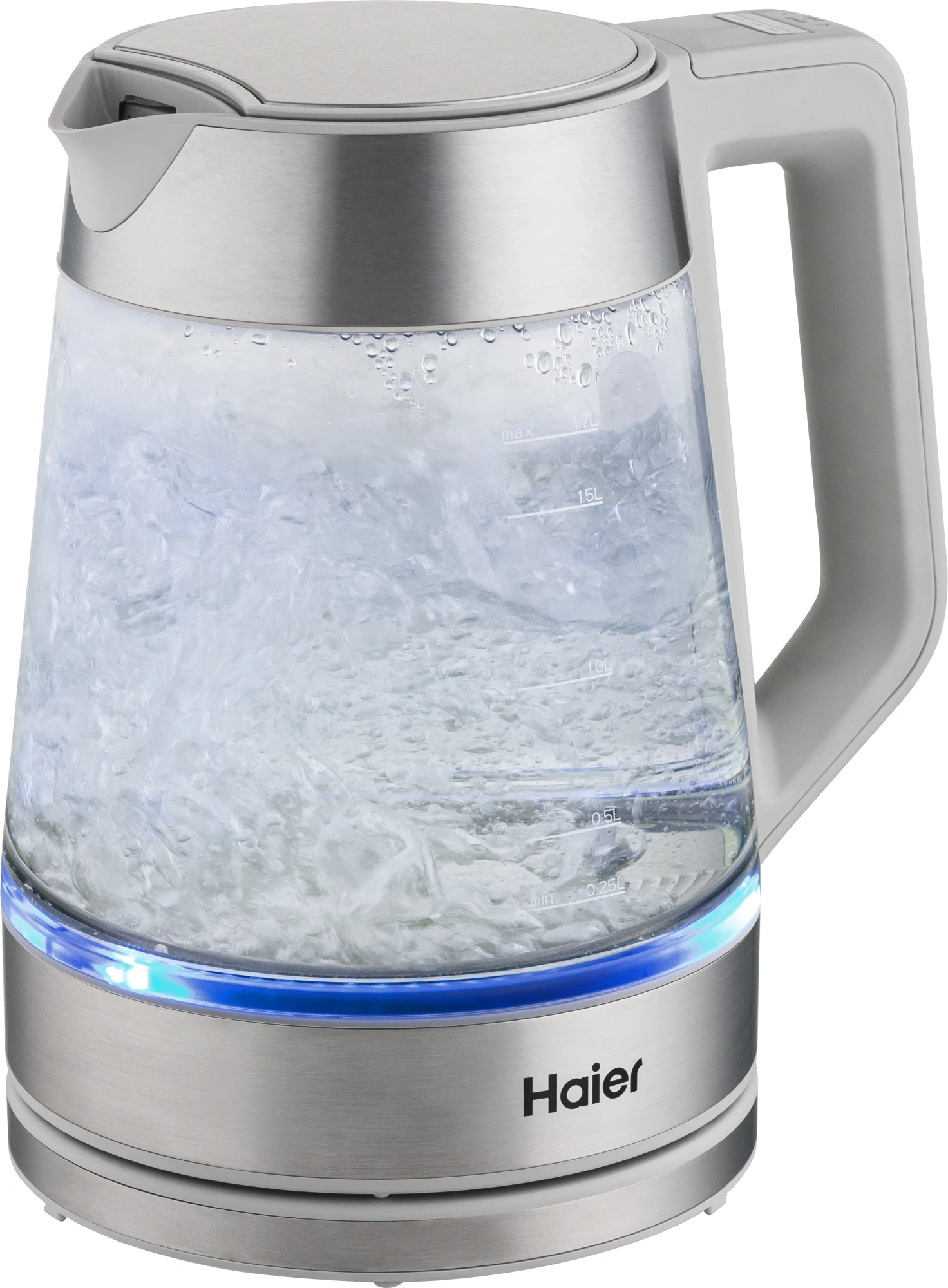 Чайник электрический Haier HK-501 1.7л. 2400Вт серый корпус: стекло/пластик (TD0036930RU)