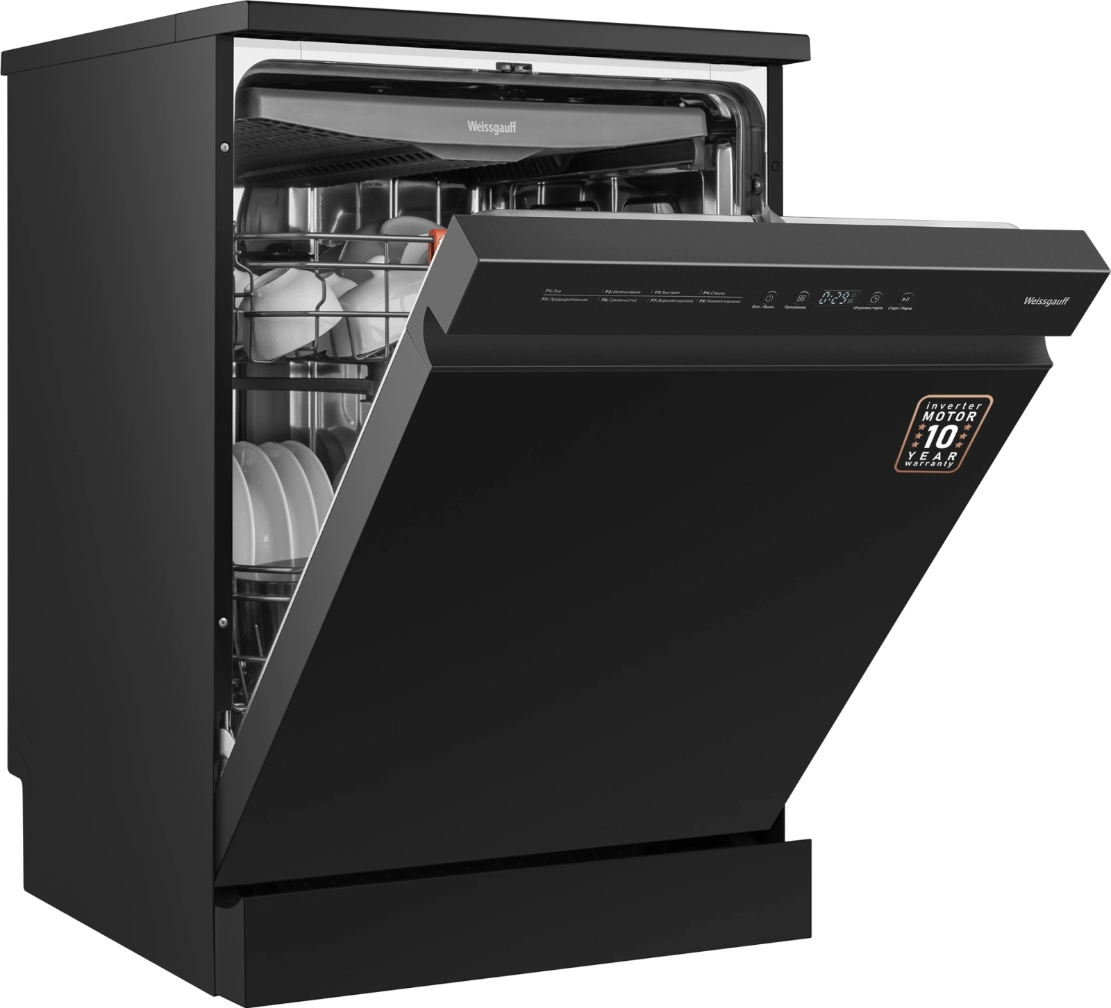 Посудомоечная машина Weissgauff DW 6038 B Inverter черный (полноразмерная) инвертор
