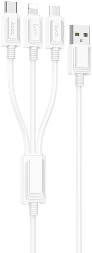 Кабель Hoco X74 3-in-1 charging cable(iP+Micro+Type-C) 67370 USB (m)-Lightning (m)/USB Type-C (m)/micro USB (m) 1м черный