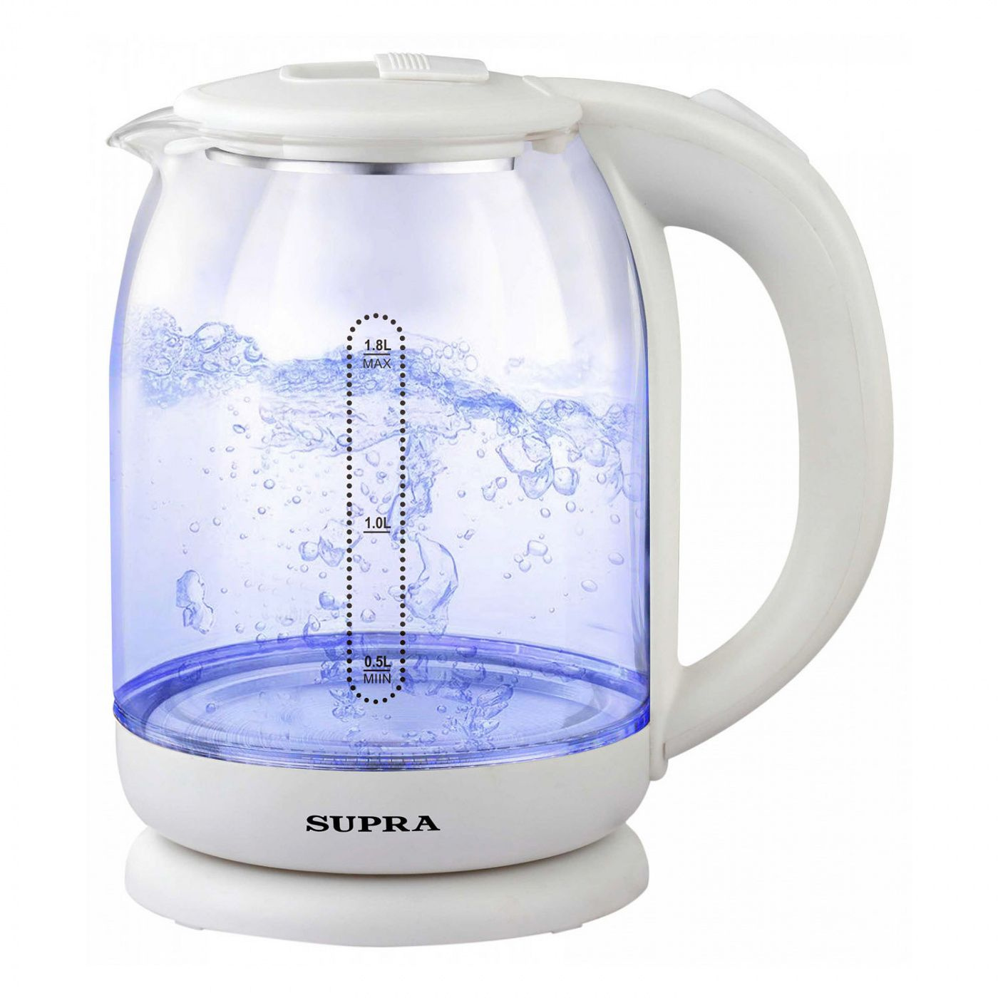 Чайник электрический Supra KES-2092 1.8л. 1500Вт белый (корпус: стекло)
