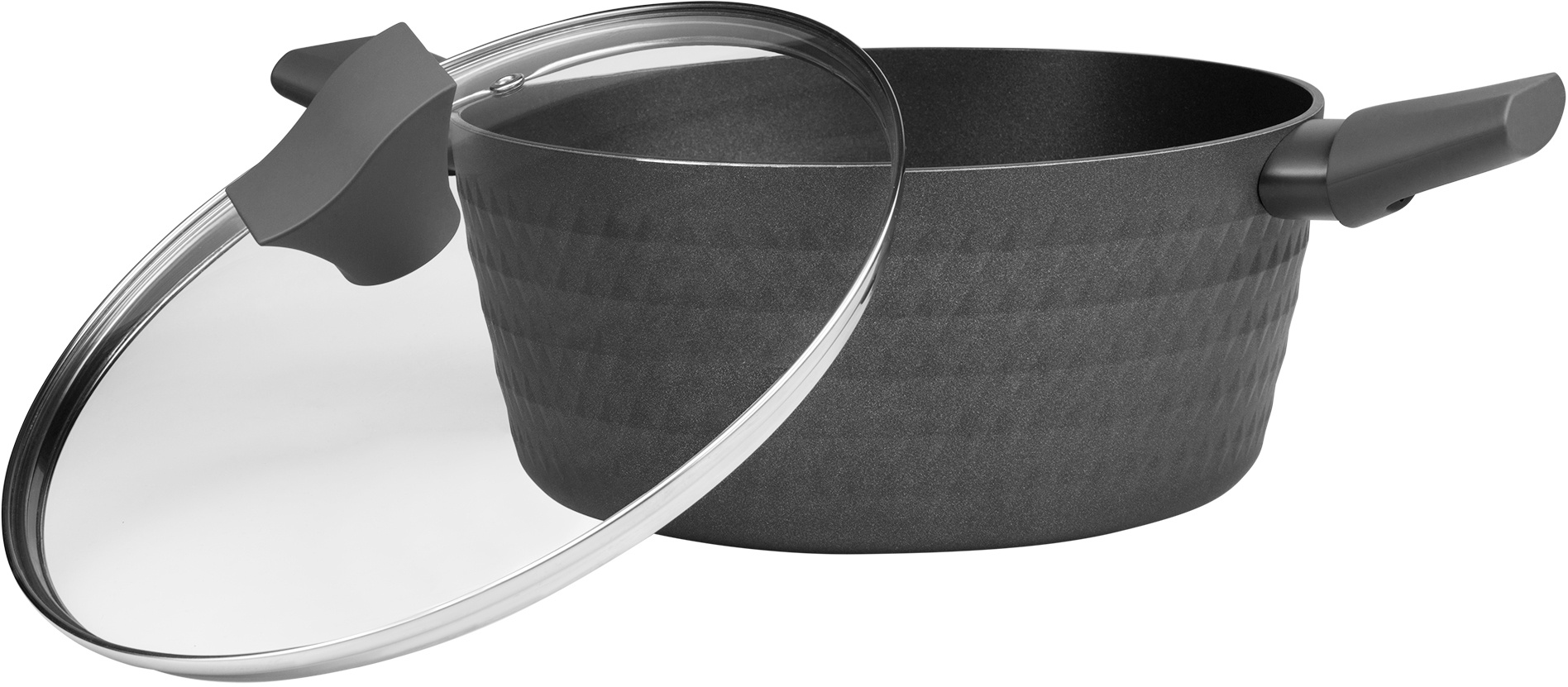 Кастрюля Polaris Kontur 24C 4.2л. d=24см (с крышкой) черный (015082)