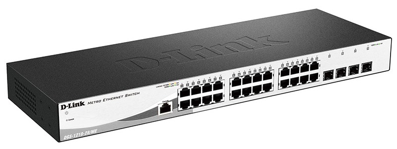 Коммутатор D-Link DGS-1210-28/ME/A2B 24x1Гбит/с 24xКомбо(1000BASE-T/SFP) 4SFP управляемый