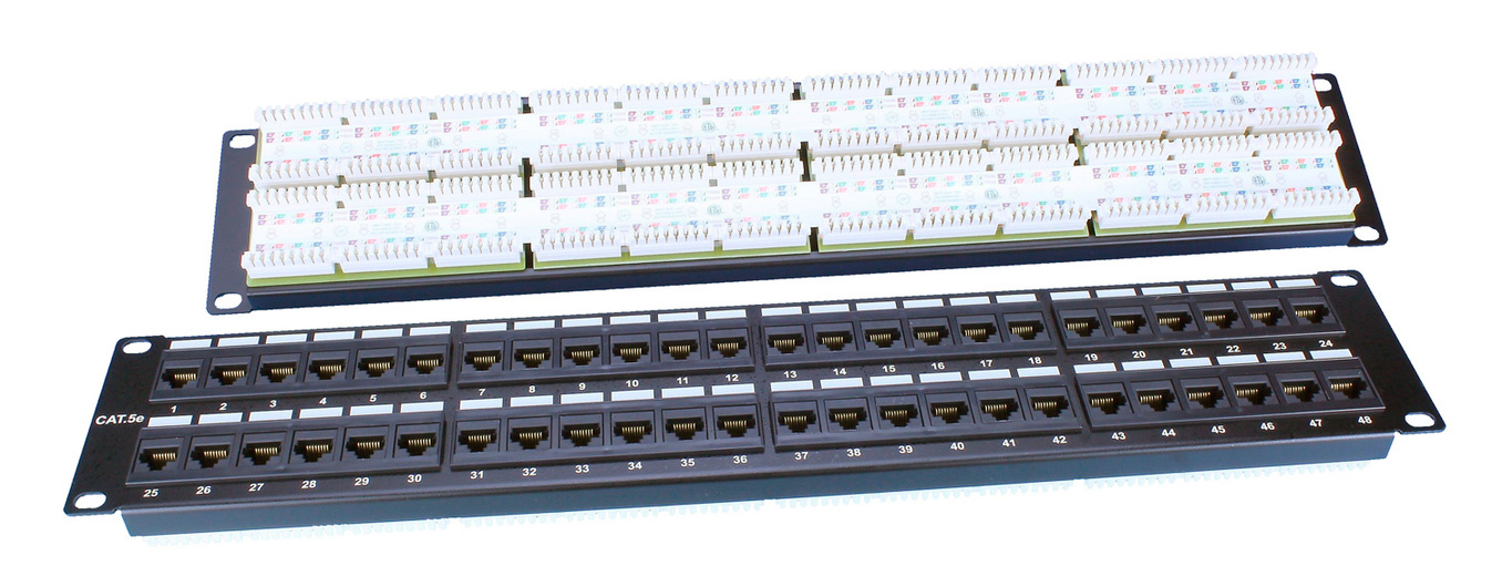 Патч-панель Hyperline PP3-19-48-8P8C-C5E-110D 19" 2U 48xRJ45 кат.5E UTP