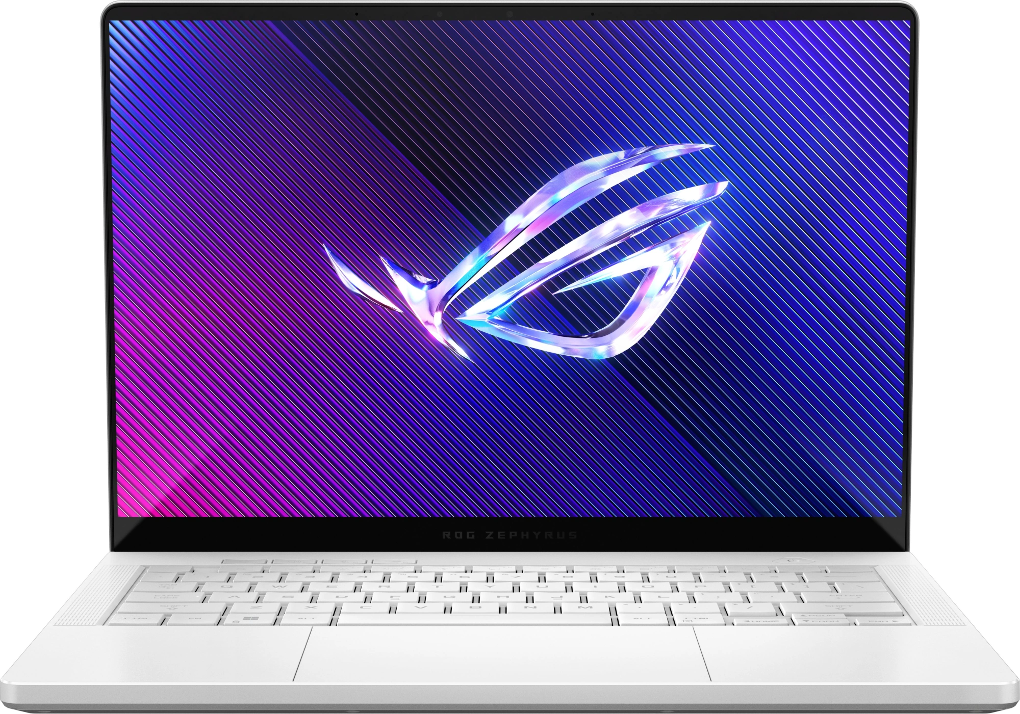 Ноутбук Asus ROG Zephyrus G14 GA403WW-QS100W Ryzen AI 9 HX 370 32Gb SSD1Tb NVIDIA GeForce RTX5080 16Gb 14" OLED 3K (2880x1800) Windows 11 Home white WiFi BT Cam Bag (90NR0MA4-M004S0)