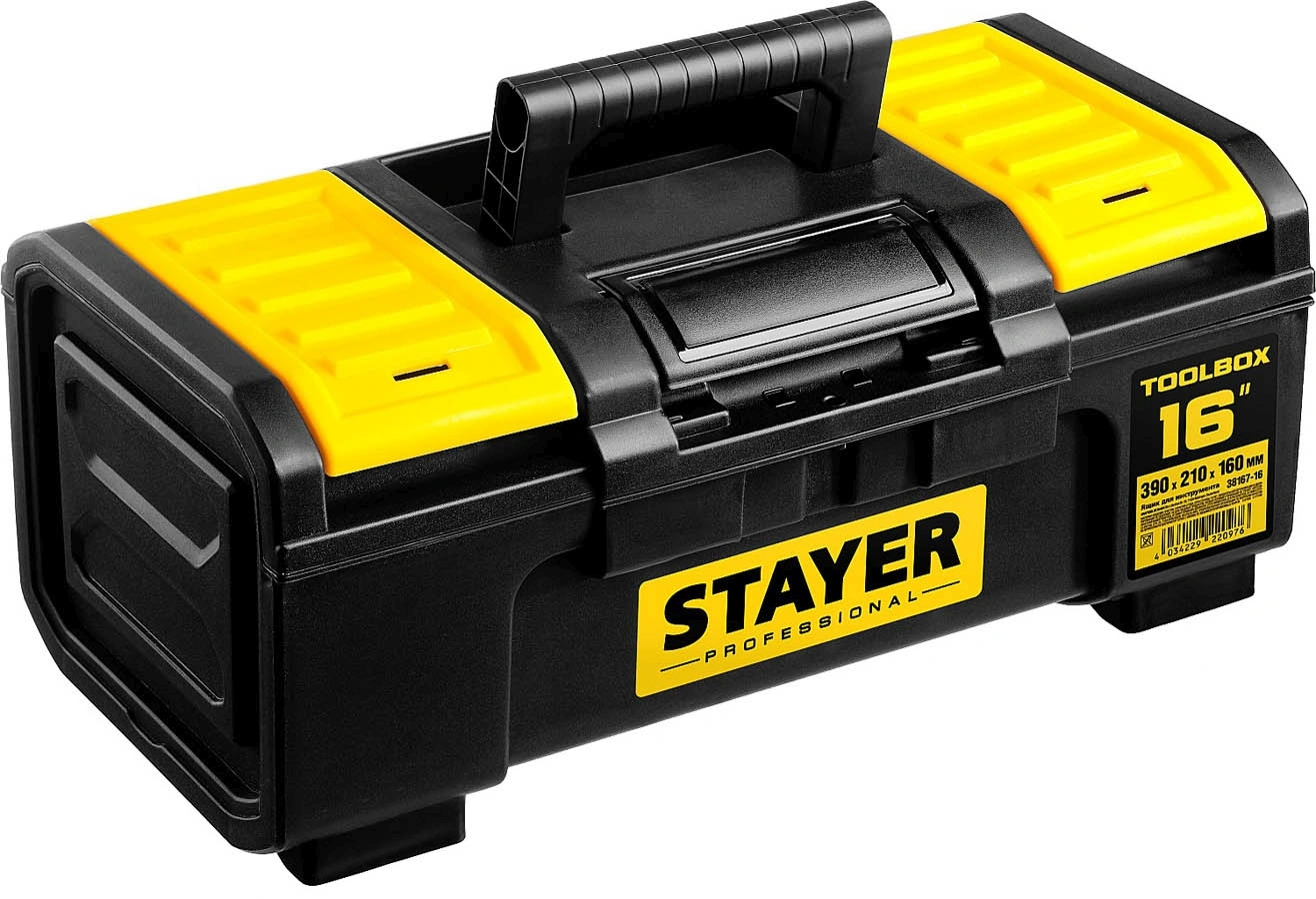 Ящик для инструментов Stayer Professional 38167-16 13л 1отд. черный/желтый