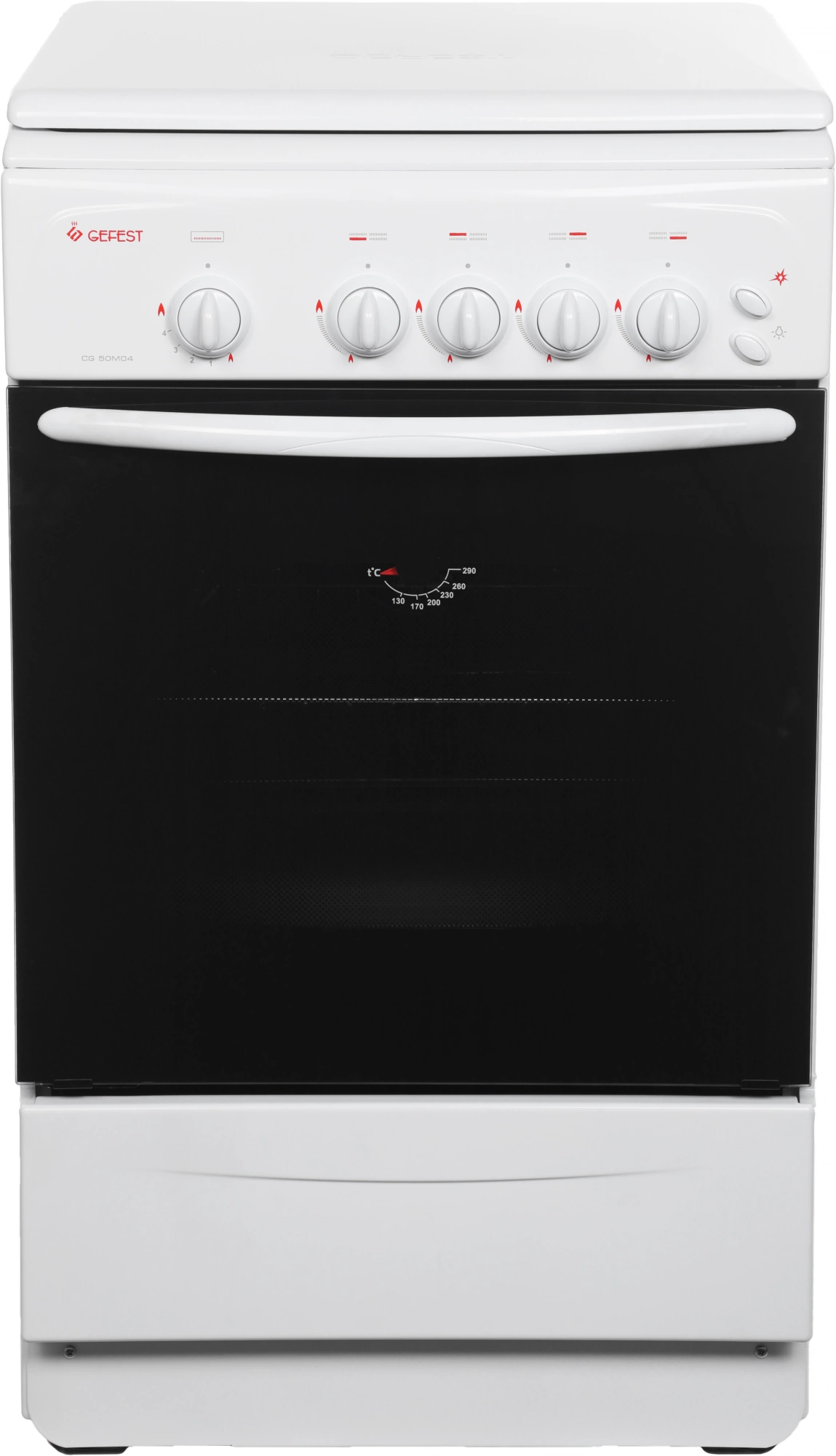 Плита Газовая Gefest CG 50M04 K73 белый (металлическая крышка) реш.чугун