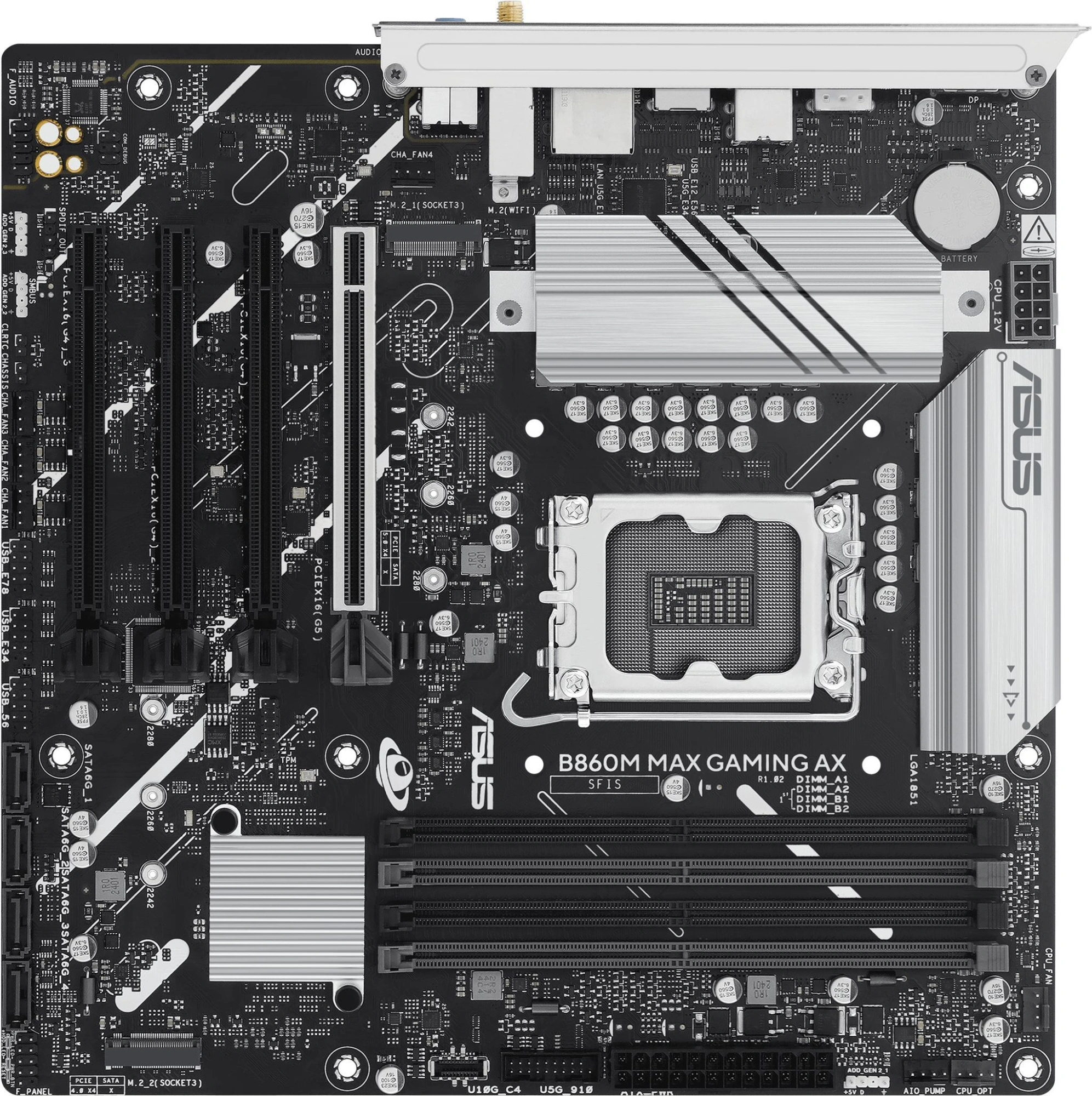 Материнская плата Asus B860M MAX GAMING AX Soc-1851 Intel B860 4xDDR5 mATX AC`97 8ch(7.1) 2.5Gg RAID+DP