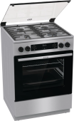 Плита Комбинированная Gorenje GKS6C70XF нержавеющая сталь (стеклянная крышка) реш.чугун