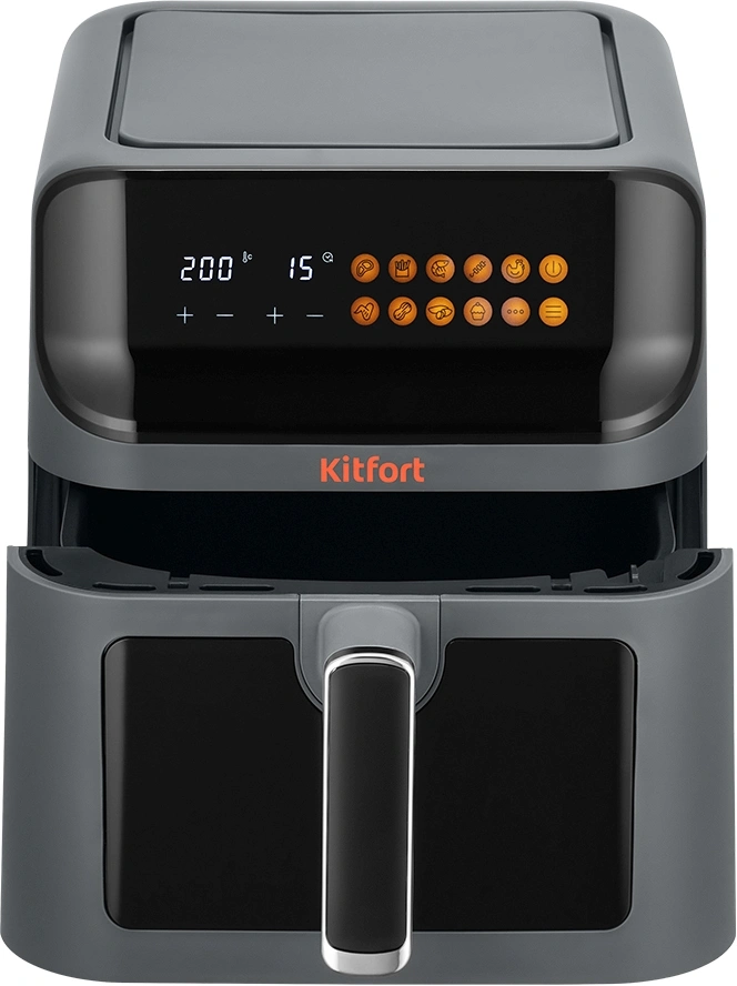 Аэрогриль Kitfort КТ-8107 1350Вт темно-серый/черный