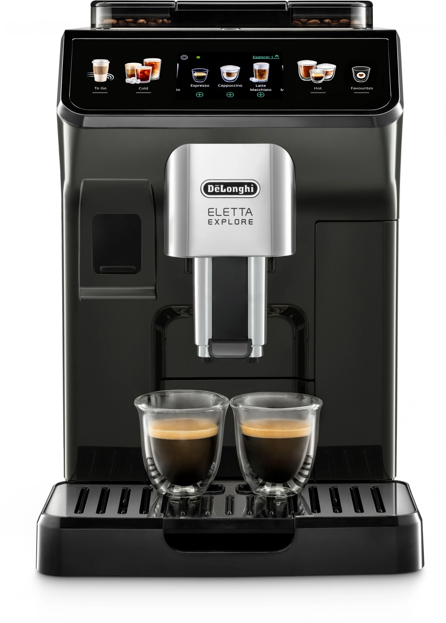 Кофемашина Delonghi Eletta Explore ECAM450.55.G 1450Вт серебристый/черный