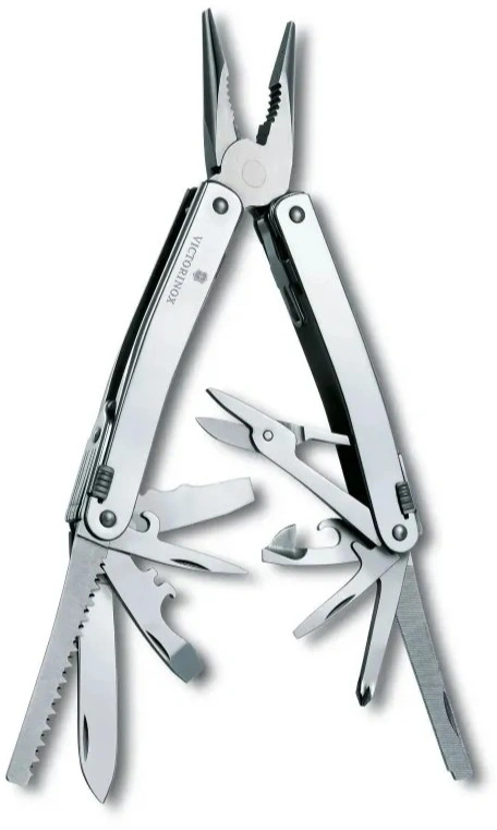 Мультитул Victorinox SwissTool Spirit X (3.0235.L) 105мм 35функц. мини-отвертка/штопор/набор бит/чехол кожаный серебристый карт.коробка