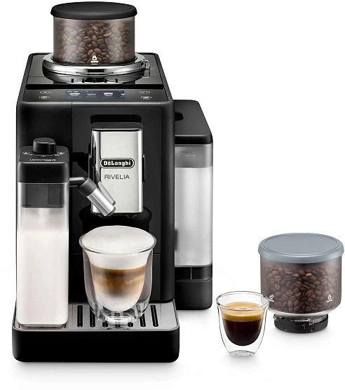Кофемашина Delonghi Rivelia EXAM440.55.B 1450Вт серебристый/черный