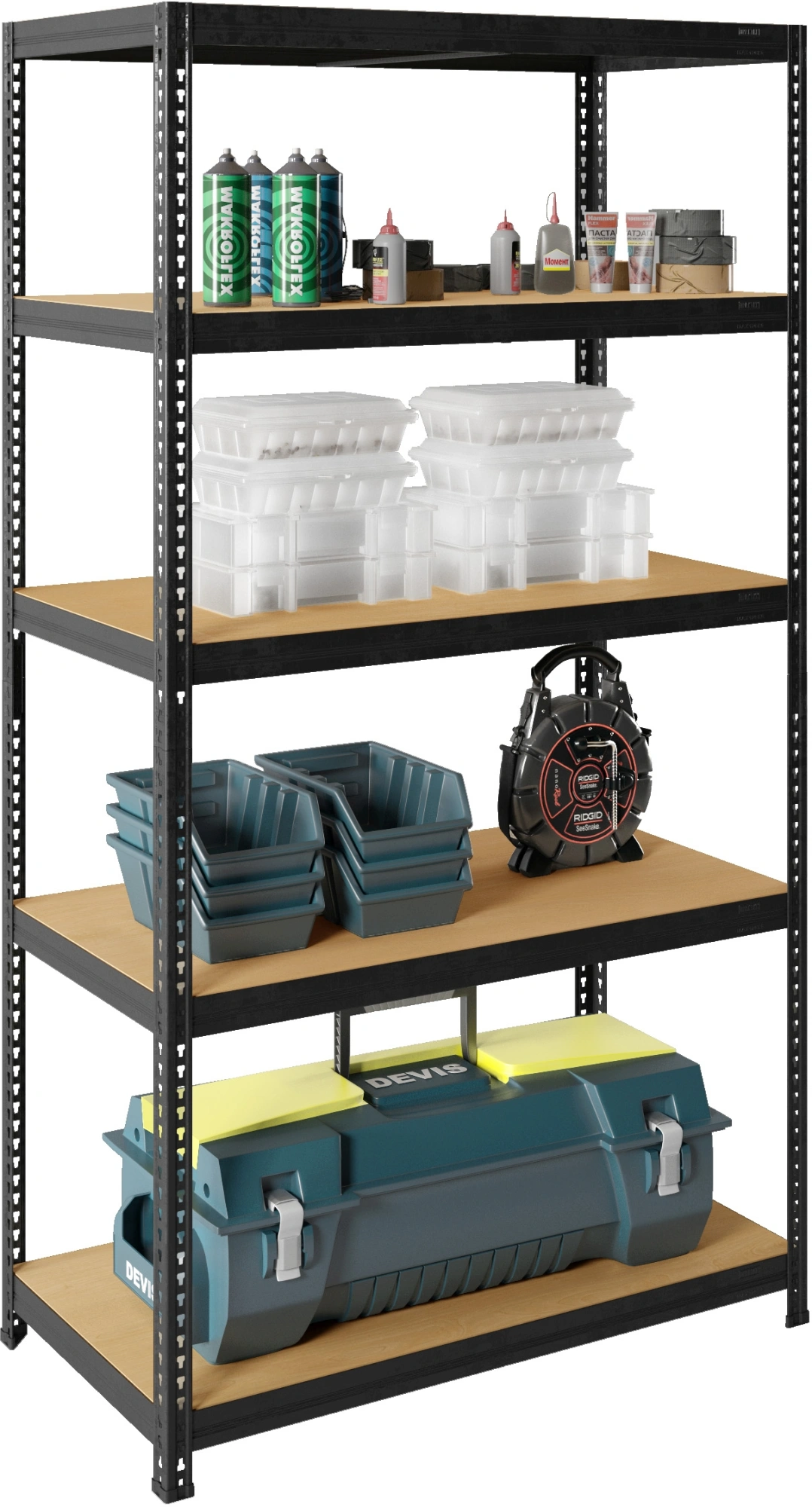 Стеллаж Практик SBL 200KD/90x40/5 пол.:5 разборная 2000x900x400мм серый (S24499393309)