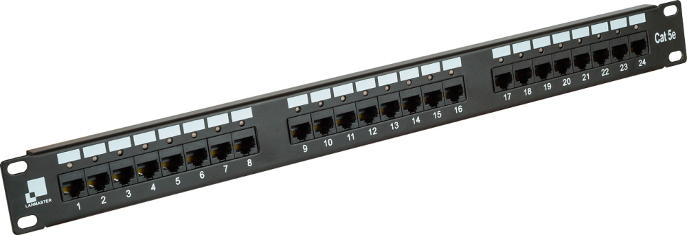 Патч-панель Lanmaster LAN-PPI24U5E 19" 1U 24xRJ45 кат.5E UTP