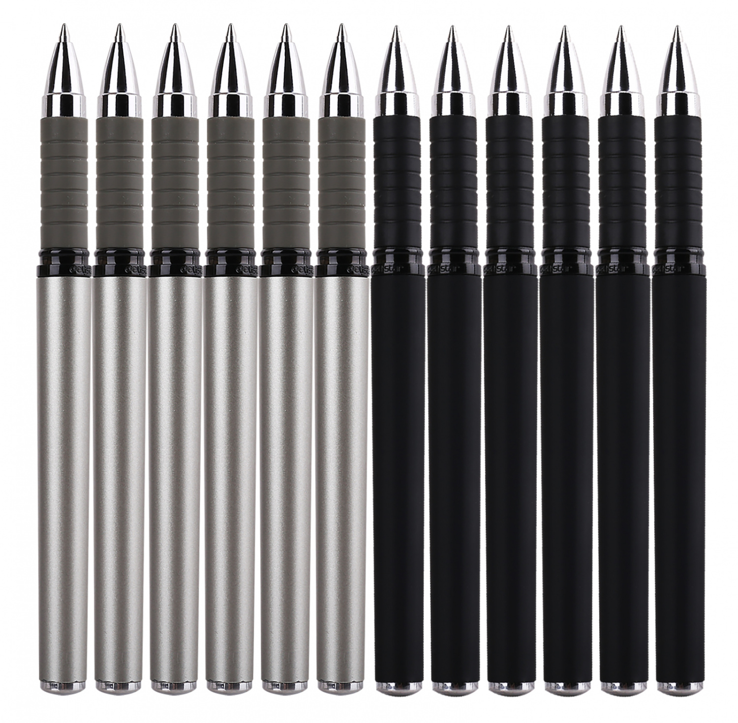 Ручка гелев. Deli S26 серый d=0.7мм черн. черн. линия 0.55мм
