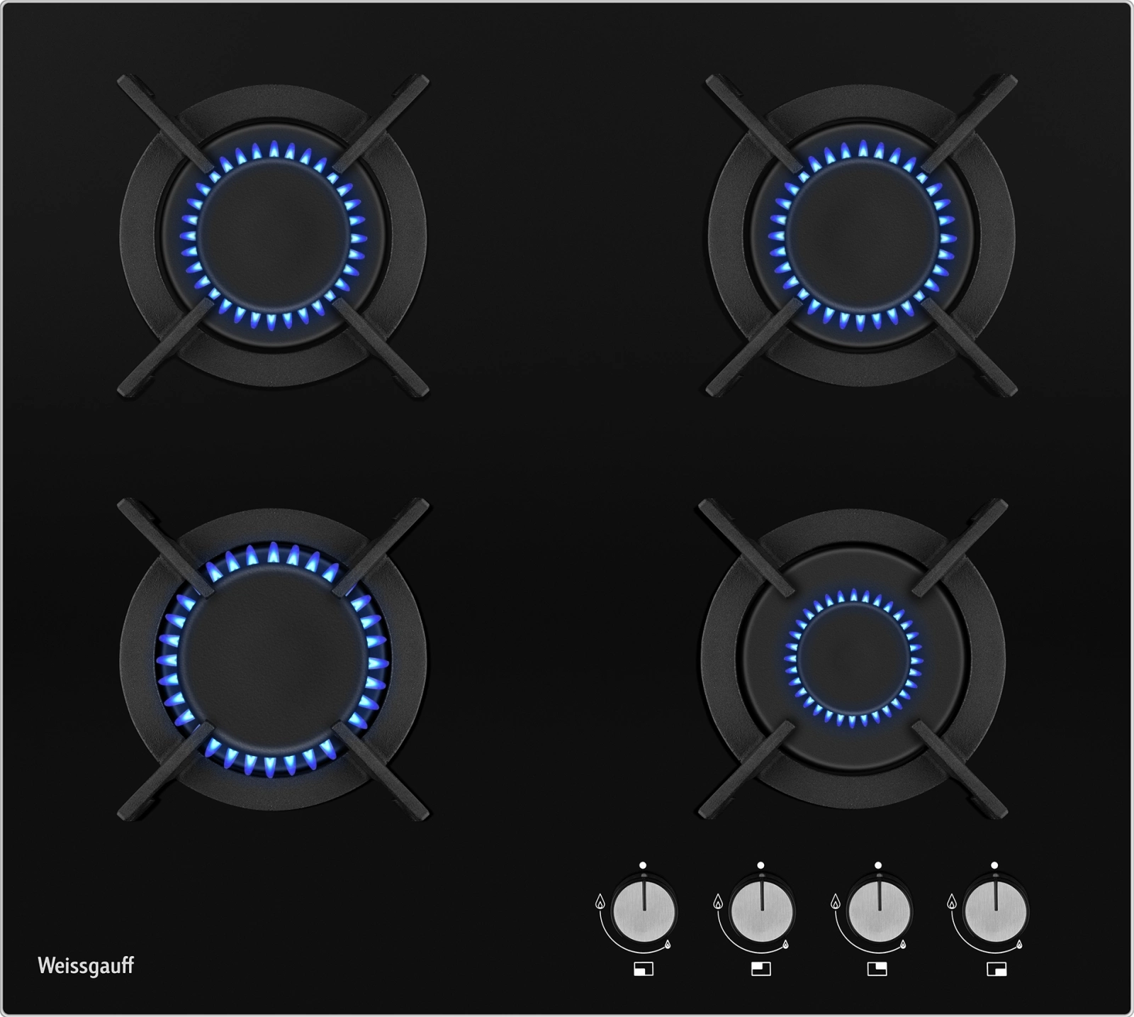 Газовая варочная поверхность Weissgauff HG 640 BGV черный