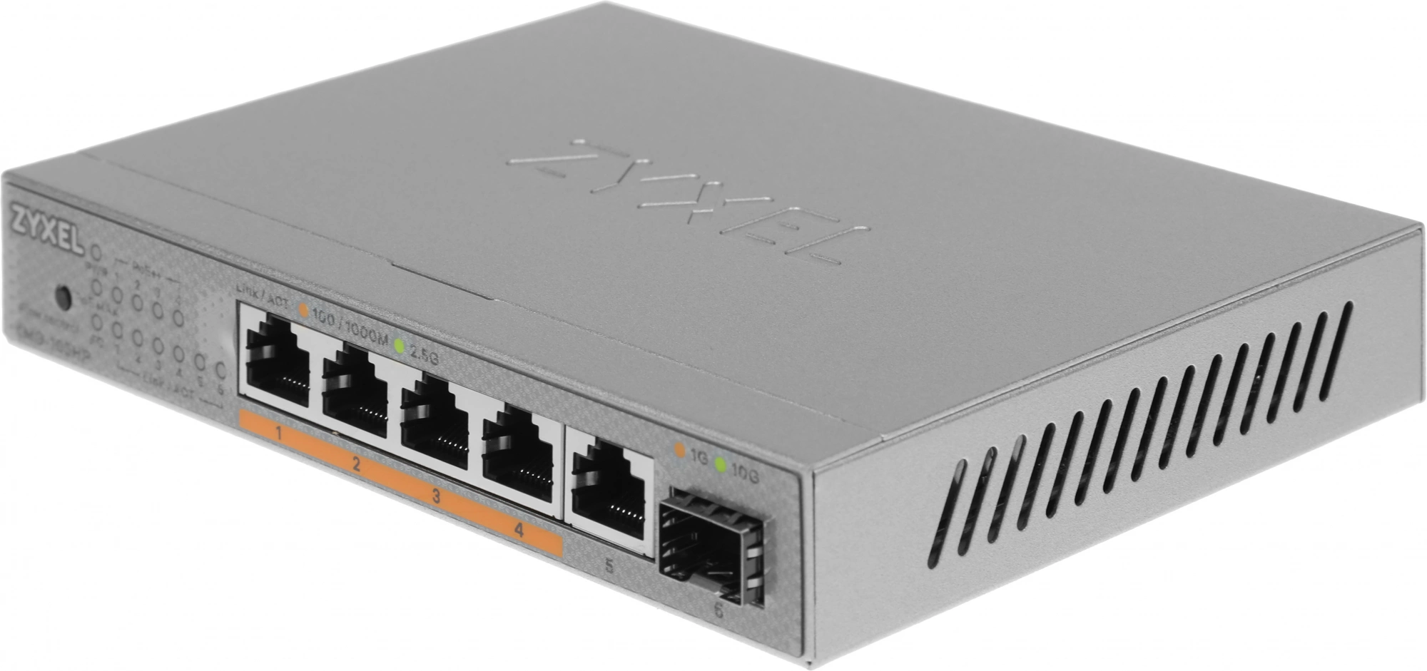 Коммутатор Zyxel XMG-105HP-EU0101F (L2) 5x2.5Гбит/с 1SFP+ 4PoE++ 70W неуправляемый