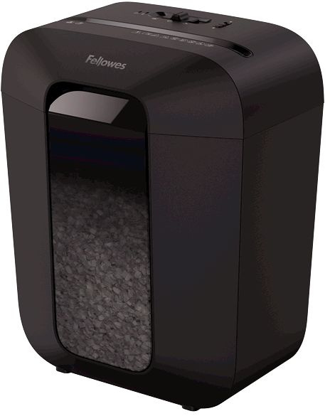 Шредер Fellowes PowerShred LX41 черный (секр.P-4) фрагменты 8лист. 17лтр. скрепки скобы пл.карты