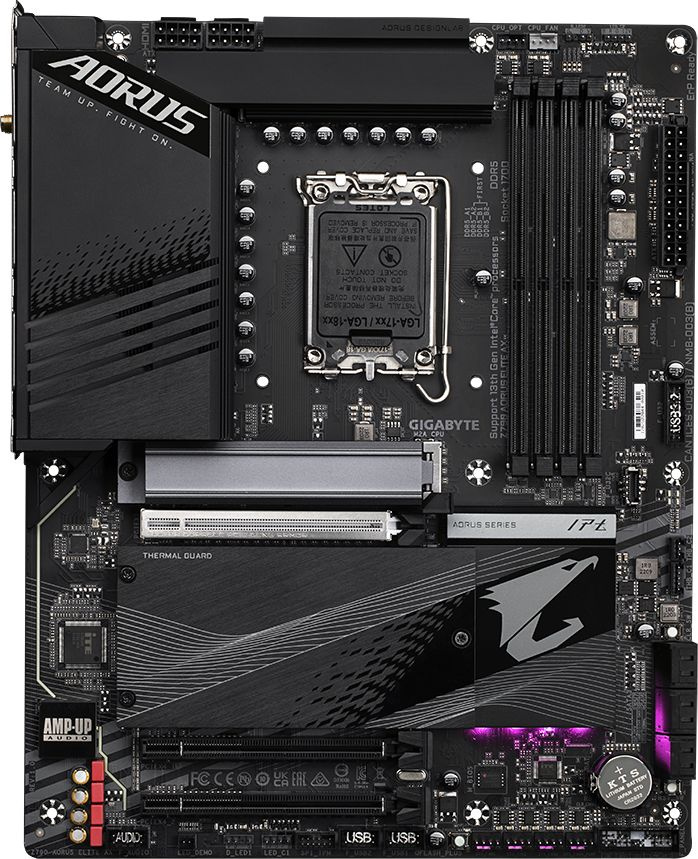Материнская плата Gigabyte Z790 AORUS ELITE AX Soc-1700 Intel Z790 4xDDR5 ATX AC`97 8ch(7.1) 2.5Gg RAID+HDMI+DP