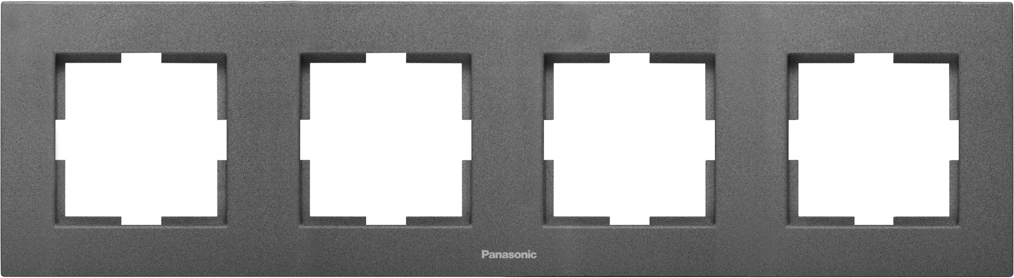Рамка Panasonic Karre Plus WKTF08042DG-RU 4x горизонтальный монтаж пластик дымчатый (упак.:1шт)